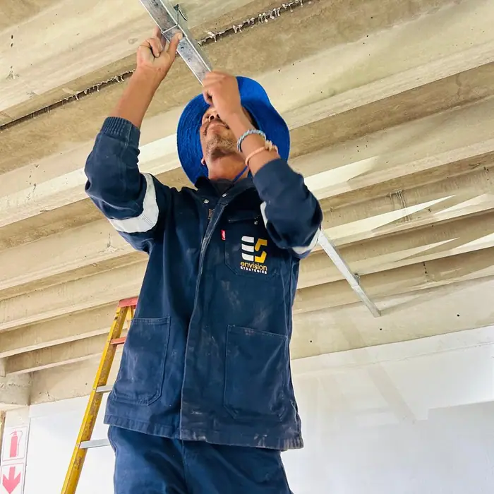Installing overhead cable tray